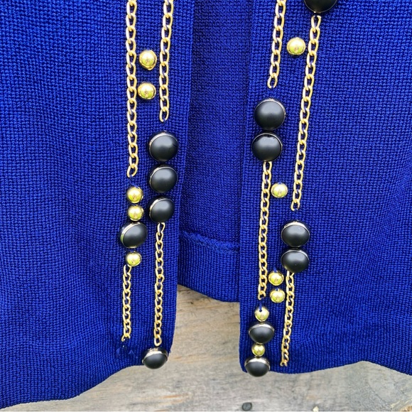 ⛓️ Beads & Chains Jones NY Navy Blue Cardigan Sweater NWOT - Picture 3 of 4